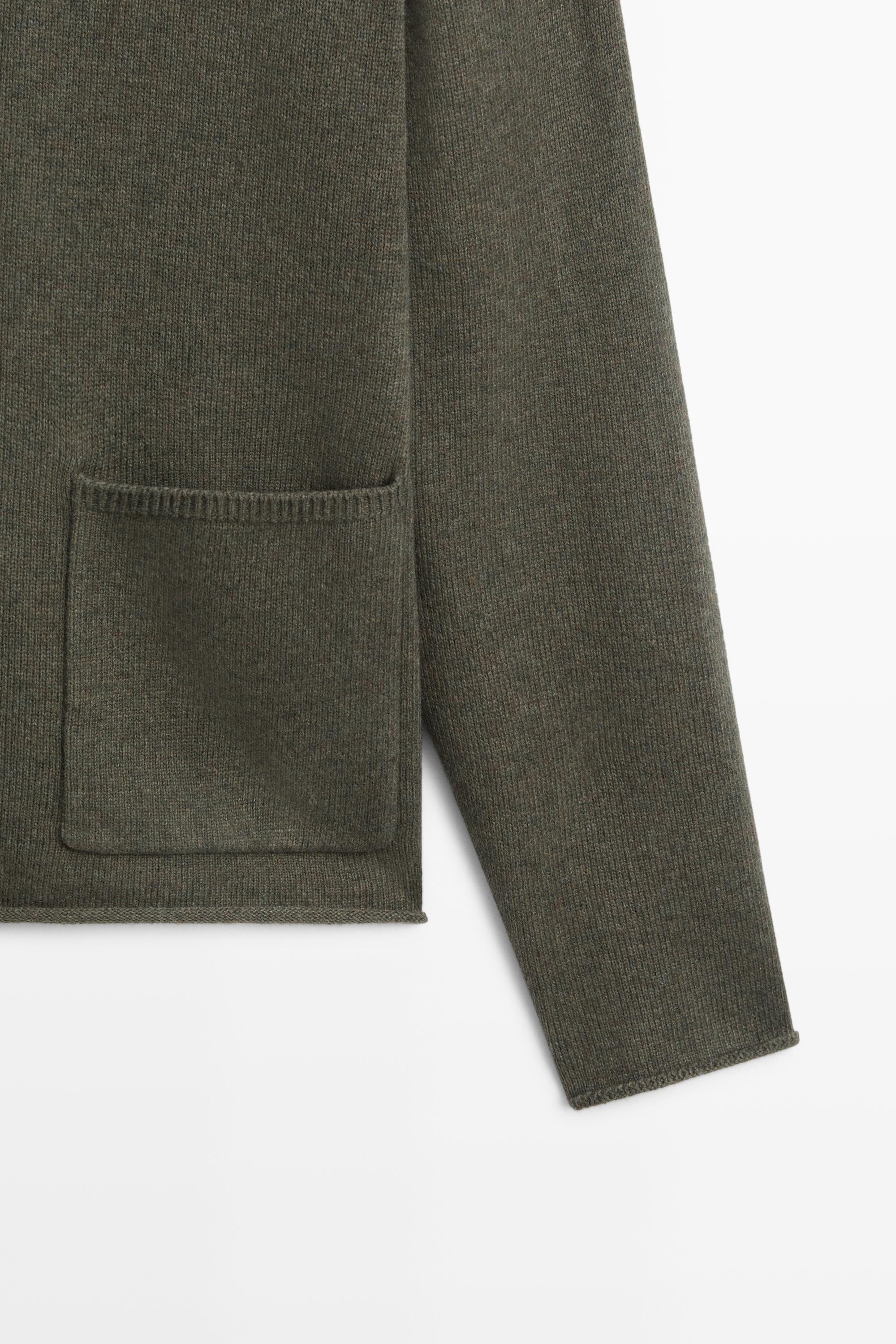 Cardigan en maille à col polo laine mélangée